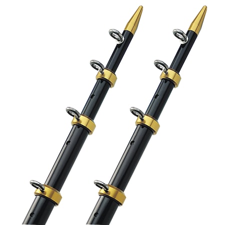 Taco Marine 18' Telescopic Outrigger Poles HD 1- " - Black/Gold OT-0551BKA186